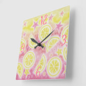 ピンク・レモネード『ナンバーズ』時計四角 スクエア壁時計 (傾斜)