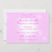 ピンク レモン ライム バタフライ 誕生日 ご招待カード 招待状 (裏面)