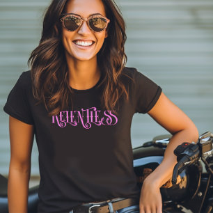 ピンク レントレス タイポグラフィ デザイン Tシャツ