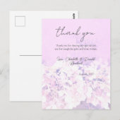 ピンク ロマンティック ハイドランジア フラワー ウェディング ポストカード (正面/裏面)