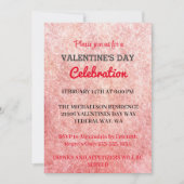 ピンク ロマンティック バレンタインデー ラブパーティー ご招待 招待状 (正面)
