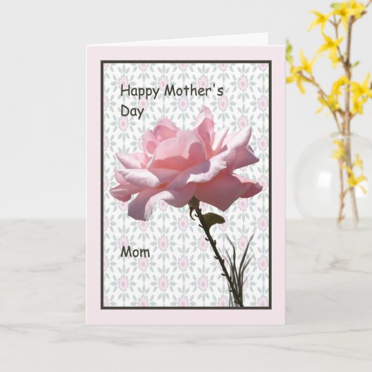 ピンク・ローズのお母さんの日のカード カード (黄色い花)