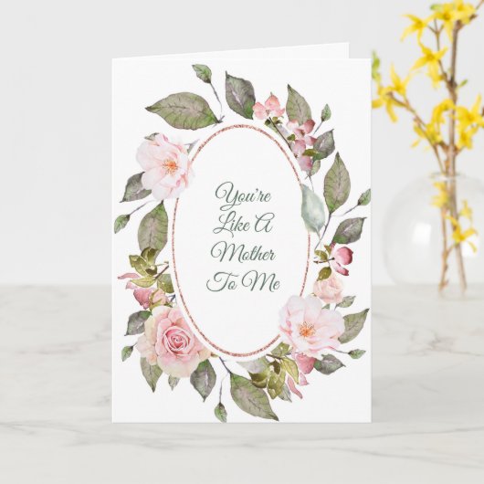 ピンク·ローズはあなたは母の日に母のように カード (黄色い花)