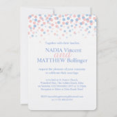 ピンク ローズクォーツ & セレニティ ブルー ウェディング インビテーション (裏面)