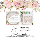 ピンク、ローズゴールドの花嫁 / 結婚式のレシピ エンクロージャーカード