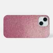 ピンク ローズゴールド ギッター iPhone 15ケース (裏面横)