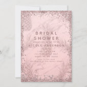 ピンク ローズゴールド グリッター パイナップル ブライダルシャワー 招待状 (正面)