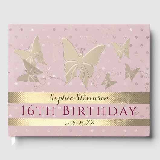 ピンク ローズゴールド ゲストブック (正面)