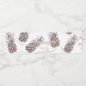 ピンク ローズゴールド パイナップルがきらきら輝く誕生日パーティー ペットボトルラベル (シングルラベル)