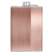 ピンク ローズゴールド フェミニン モノグラム ブラシ仕上げ スチール メタル フラスク (裏面)