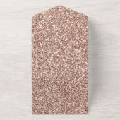 ピンク ローズゴールド ラグジュアリー グリッター オールインワン招待状 (外側)