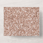 ピンク ローズゴールド ラグジュアリー グリッター オールインワン招待状 (裏面)