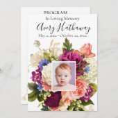 ピンク・ローズパープルオーキッド葬儀記念事業 招待状 (正面/裏面)