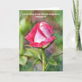 ピンク・ローズ・アート・バイブル・バース・ストレンツ カード (正面)
