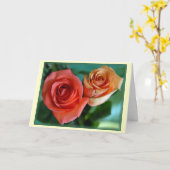 『ピンク・ローズ』 カード (黄色い花)