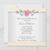 ピンク・ローズ・ガールズ・ファースト・コミュニオン 招待状 (裏面)