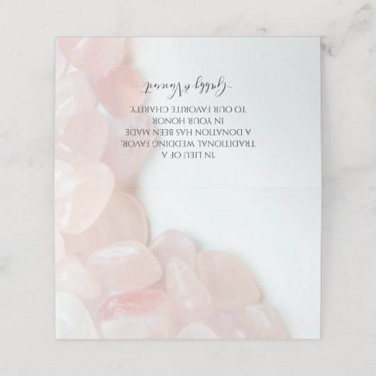 ピンク・ローズ・クォーツ結婚の慈善事業への支援 プレイスカード (外部開封)