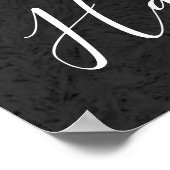 ピンク ローズ グリッター ローズ ダーク フラワーズ グラム ウェディング ポスター (角)