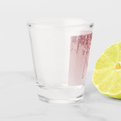 ピンク ローズ ゴールド グリッター & スパークル モノグラム 誕生日 ショットグラス (左)