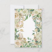 ピンク ローズ ゴールド シャンパン フラワー 誕生日 ウェディング 招待状 (裏面)