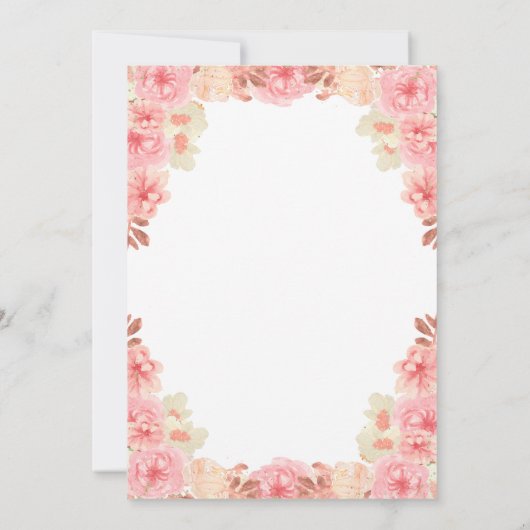 ピンク ローズ ゴールド ティアラ パリ キンセアニエラ インビテーション (裏面)