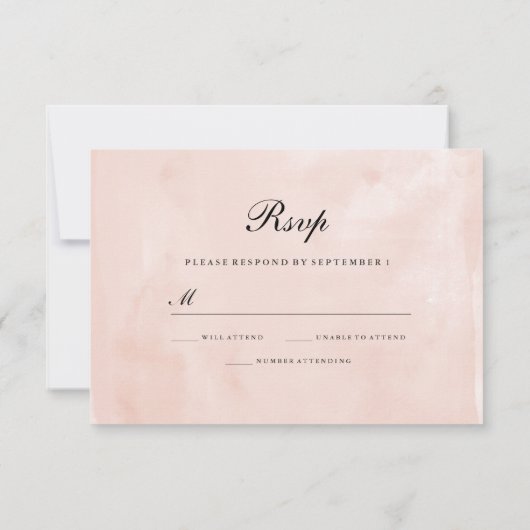 ピンク ローズ ゴールド ドレス 誕生日 / ウェディング RSVP (裏面)