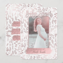 ピンク ローズ ゴールド フォイル モダン ベイビー シャワー フォト