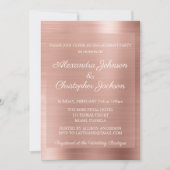 ピンク ローズ ゴールド 結婚 婚約 パーティー 招待状 (正面)