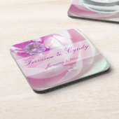 ピンク・ローズ・パーソナルのダ結婚イヤ コースター (左側)