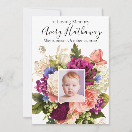 ピンク・ローズ・パープル・オーキッド　お別れ会・追悼プログラム 招待状 (正面)