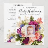 ピンク・ローズ・パープル・オーキッド　お別れ会・追悼プログラム 招待状 (正面/裏面)