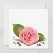 ピンク ローズ パール ホワイト ブライダル シャワー 招待状 (裏面)