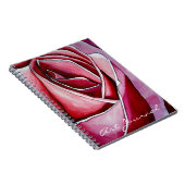 ピンク・ローズ・マクロフラワーウォーターカラー抽象芸術アート ノートブック (右側)