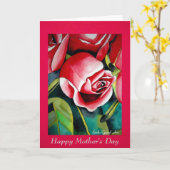 『ピンク・ローズ・マザーズ・デイ』 カード (黄色い花)
