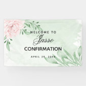 ピンク・ローズ・ユーカリ葉確認 横断幕 (横)