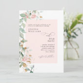 ピンク ローズ ユーカリ ウェディング   招待状 (スタンド正面)