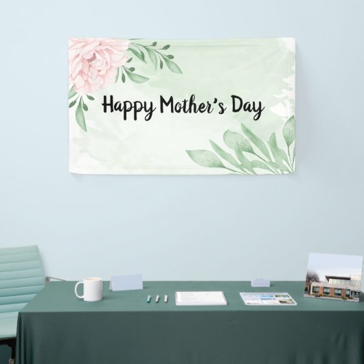 ピンク・ローズ・ユーカ葉リ・ズの葉の母の日 横断幕 (トレードショー)