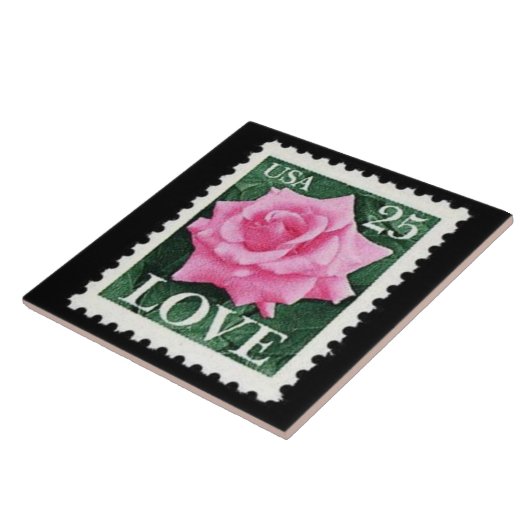 ピンク・ローズ・ラブ タイル (側面)