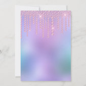 ピンク·ローズ·金ゴールド·エレガントダイヤモンド·ドリップ·sweet sixteen 招待状 (裏面)