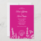 ピンク | ワイルドフラワーエレガントズウェックディング 招待状 (正面)