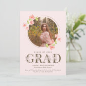 ピンク・ワイルドフラワーガール高校卒業 案内状 (スタンド正面)