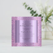 ピンク ヴィオレット コンフェッティ ブライダル シャワー 誕生日 16歳 招待状 (スタンド正面)