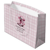 ピンク ヴィンテージ ウェスタンカウガール バチェロレッテパーティー ラージペーパーバッグ (裏面アングル)