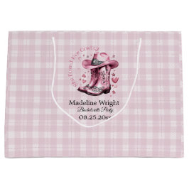 ピンク ヴィンテージ ウェスタンカウガール ブライズパーティー ラージペーパーバッグ