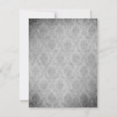 ピンク ヴィンテージ バタフライ ダマスク 結婚式 出席案内 出欠カード (裏面)