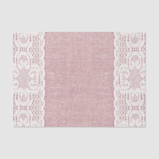 ピンク、ヴィンテージ、レース、グランジなバーラップビクトリア時代の人 薄葉紙 (正面)