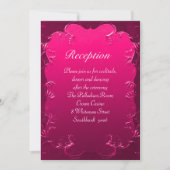 ピンク ヴィンテージ ロマンス ウェディング レセプション 招待状 (正面)