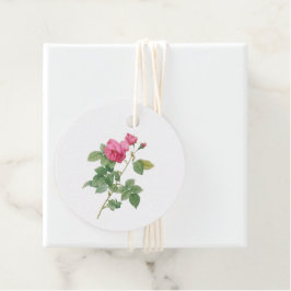 ピンク ヴィンテージ ローズ ボタニカル フェイバータグ