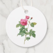ピンク ヴィンテージ ローズ ボタニカル フェイバータグ (正面)