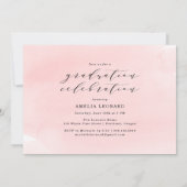 ピンク |今すぐ写真卒業パーティー 招待状 (裏面)